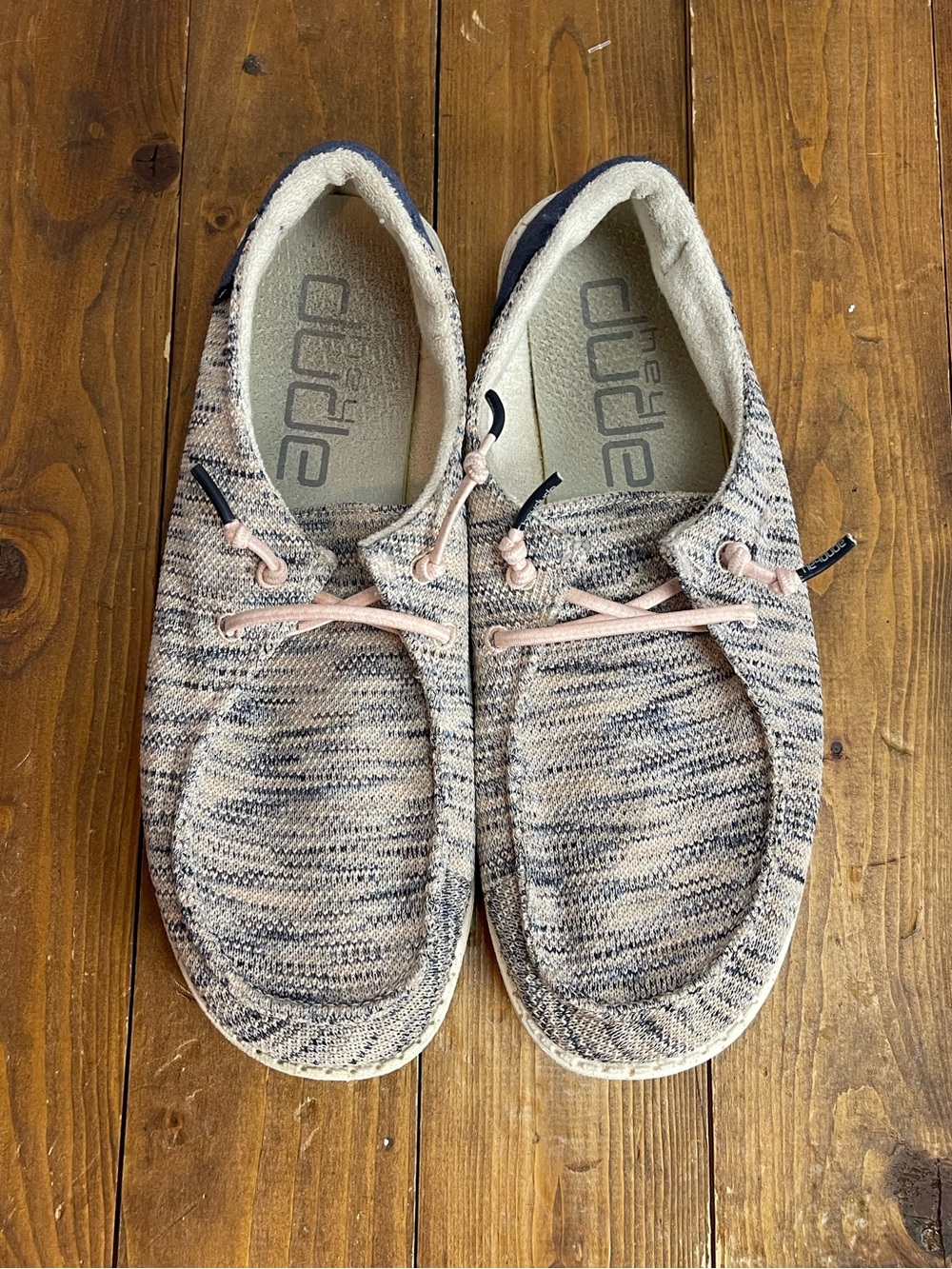 Hey Dude Wendy Sox light pink and blue shoes size 10